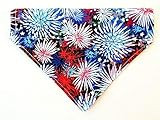 4th July Starburst Fireworks Red White Blue Patriotic Dog Bandana No-Tie Pet Bib READY to SHIP | Amazon (US)