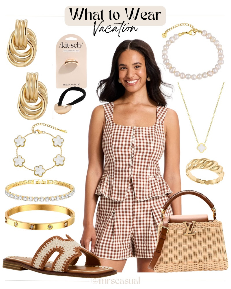 This gingham set is giving expensive vacation energy without the expensive price tag 🤎✨ 🔗⬇️

#LTKootd #LTKSeasonal #LTKOver40