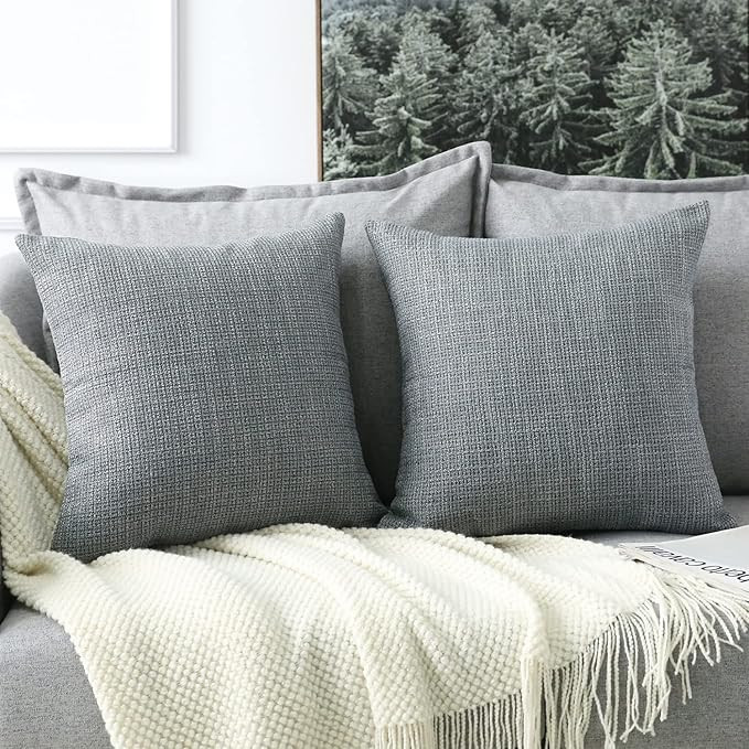 OTOSTAR Linen Throw Pillow Covers Set of 2 Decorative Square Pillowcases Cushion Covers 28x28 Inc... | Amazon (US)