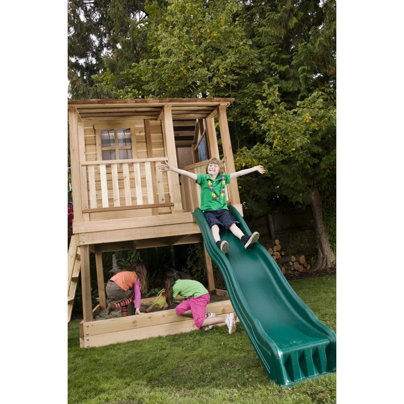 Little Cedar Luxury 6 ft. W x 6 ft. D Playhouse | Wayfair North America