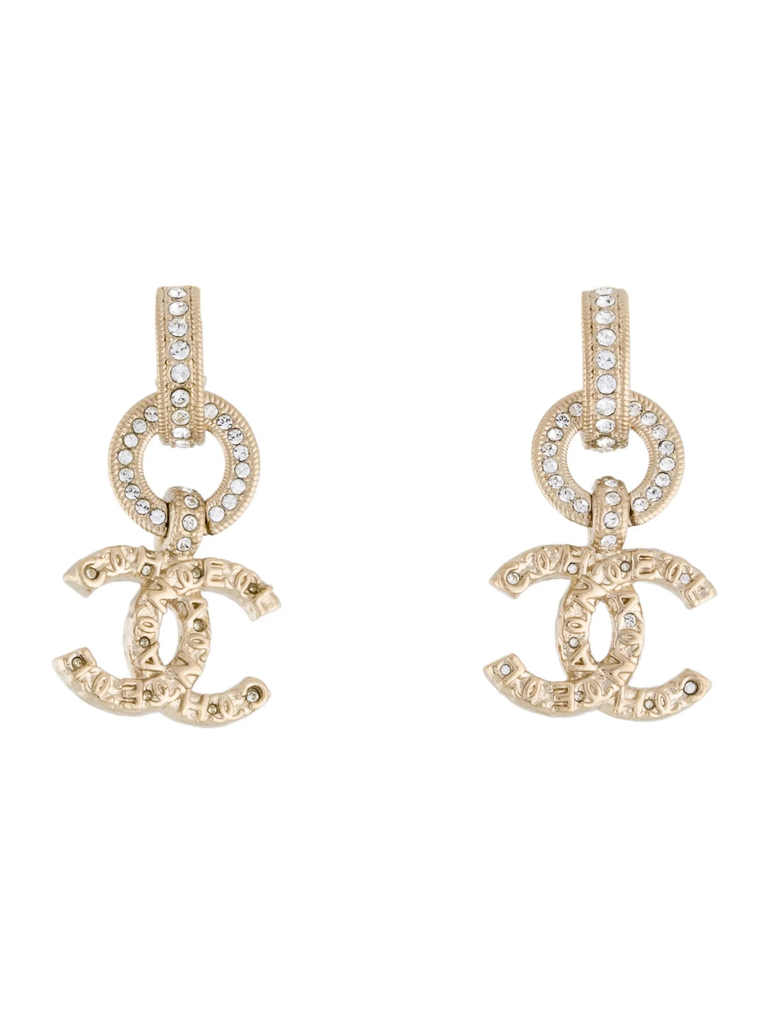 Chanel Strass CC Drop Earrings - Drop, Earrings - CHA1419011 | The RealReal | The RealReal