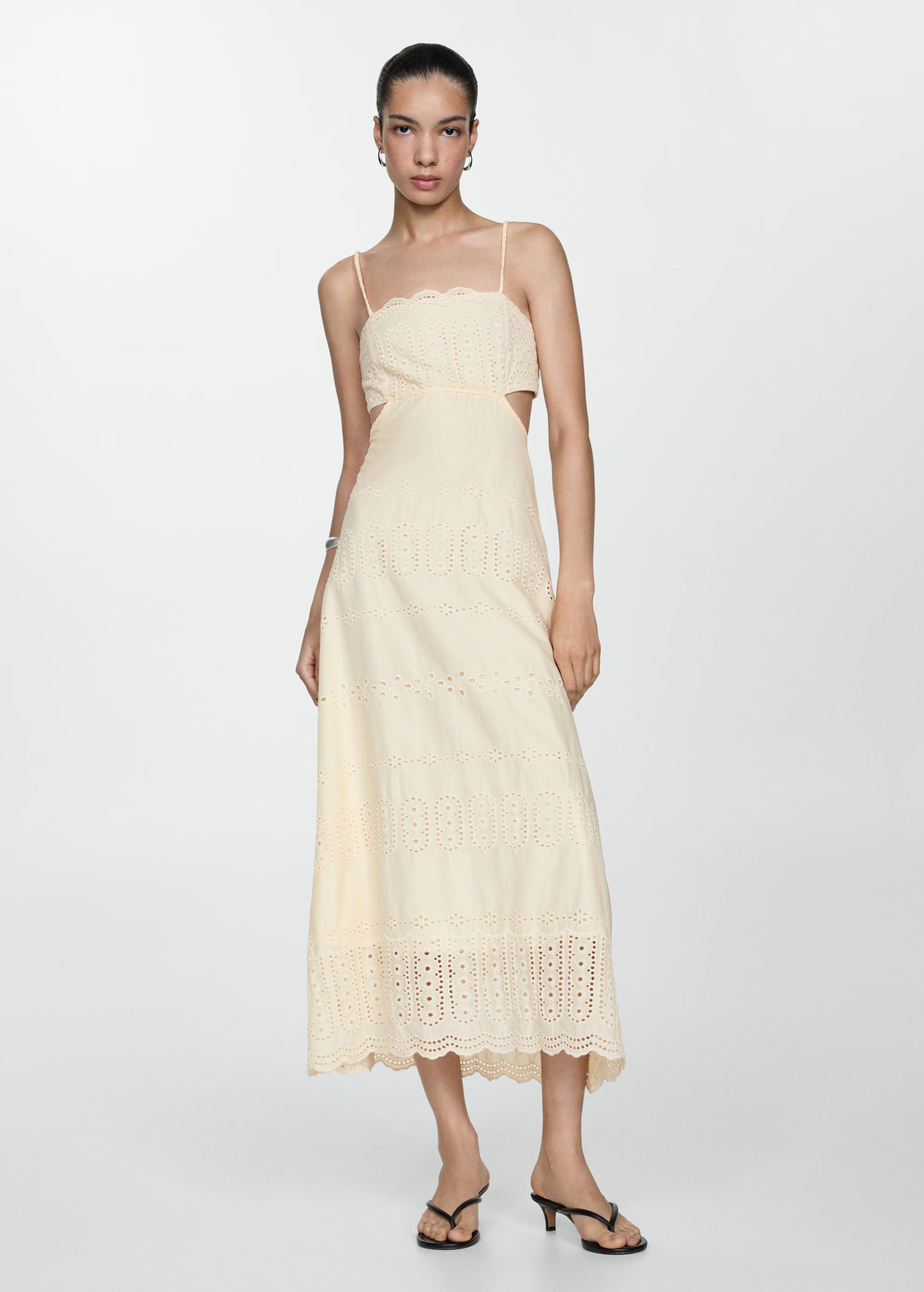 Embroidered dress with side slits | MANGO (US)