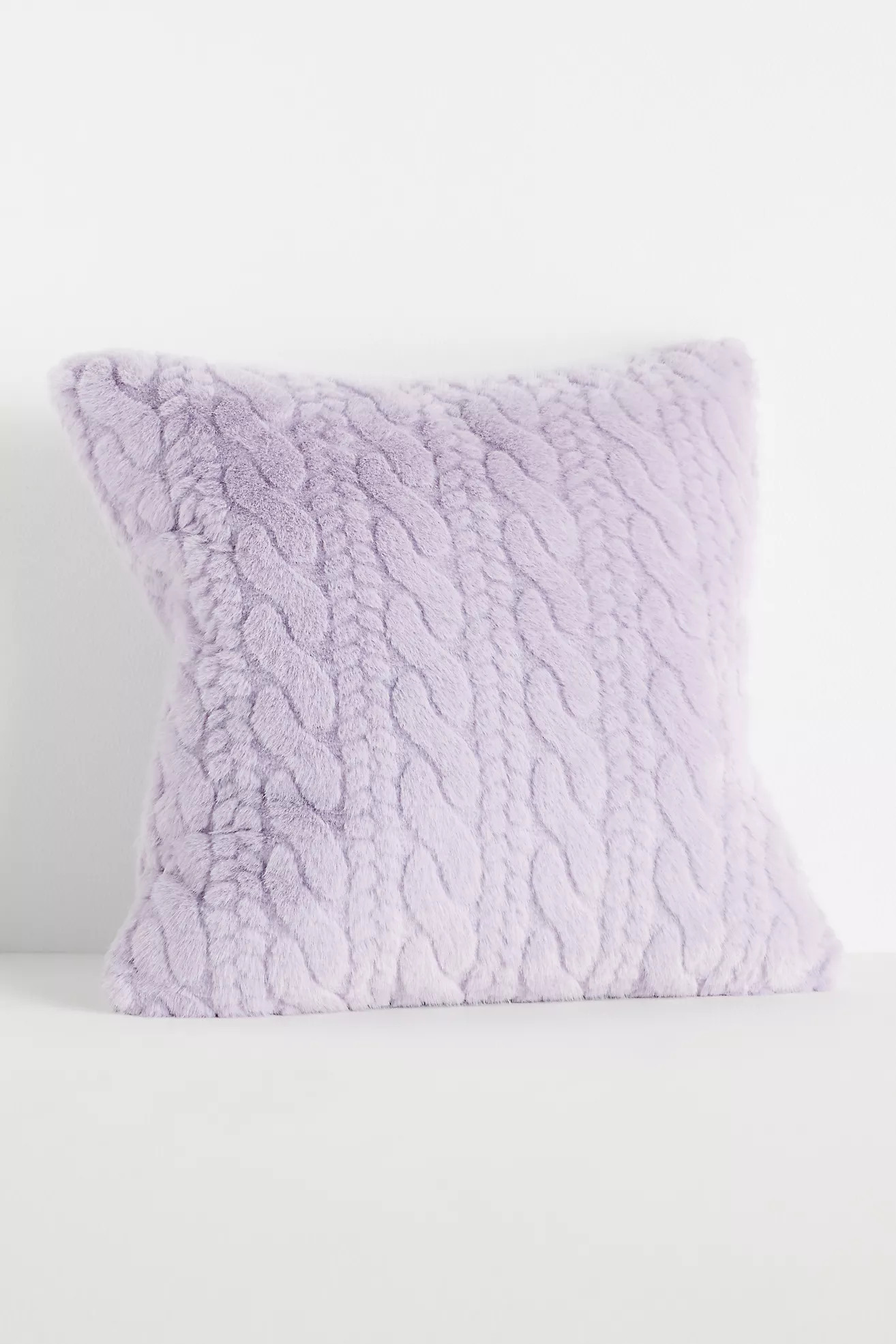 Faux Fur Cable-Knit Sweater Pillow | Anthropologie (US)