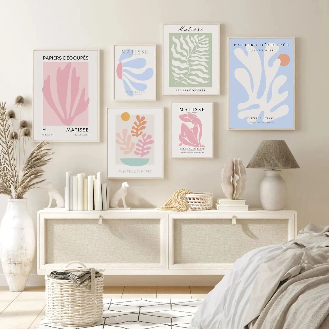 Henri Matisse Print Set Of 6 Danish Pastel Gallery Wall Set Instant Download Exhibition poster Pa... | Etsy (US)