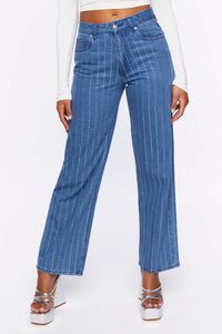 Rhinestone-Striped 90s-Fit Jeans | Forever 21 (US)