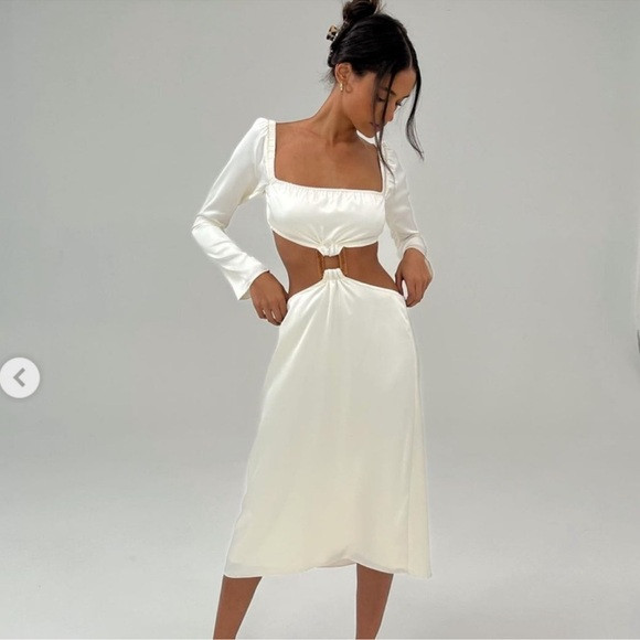 We wore what white dress Cut Out Midi in Whisper White | Poshmark