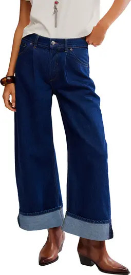 Alia Cuffed High Waist Wide Leg Jeans | Nordstrom