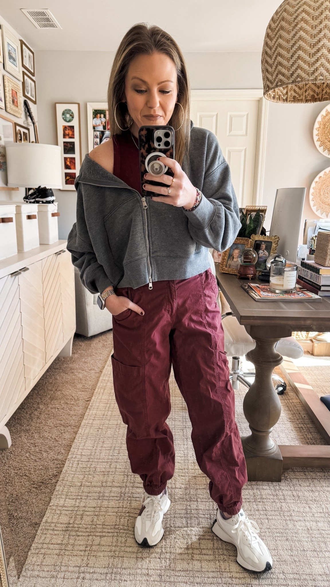 Love this ath leisure outfit and the joggers are so comfy, I’ve worn them on roadtrips and have multiple colors. 60% off and under $24! Everything I’m wearing is on sale 👍🏼 

#LTKOver40 #LTKSaleAlert #LTKootd