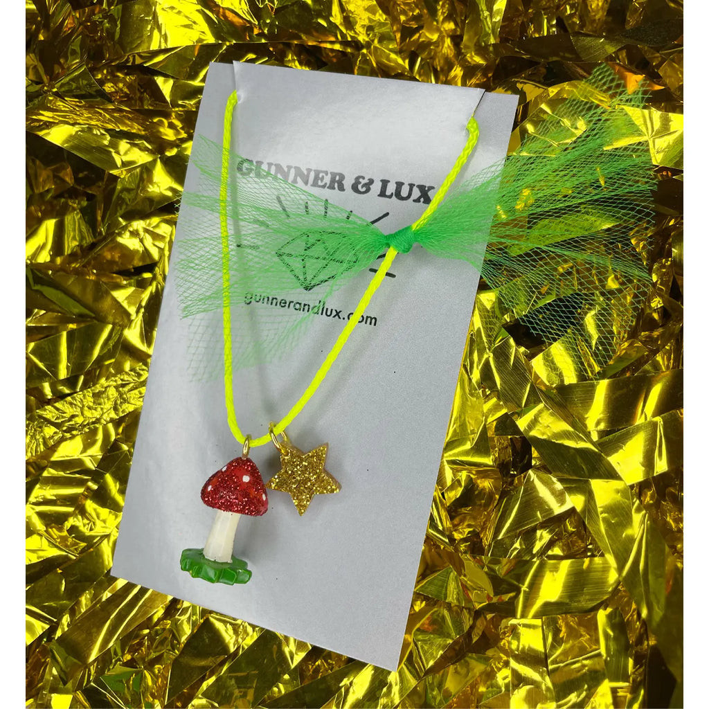 Glitter Mushroom Necklace by Gunner and Lux | Mochi Kids