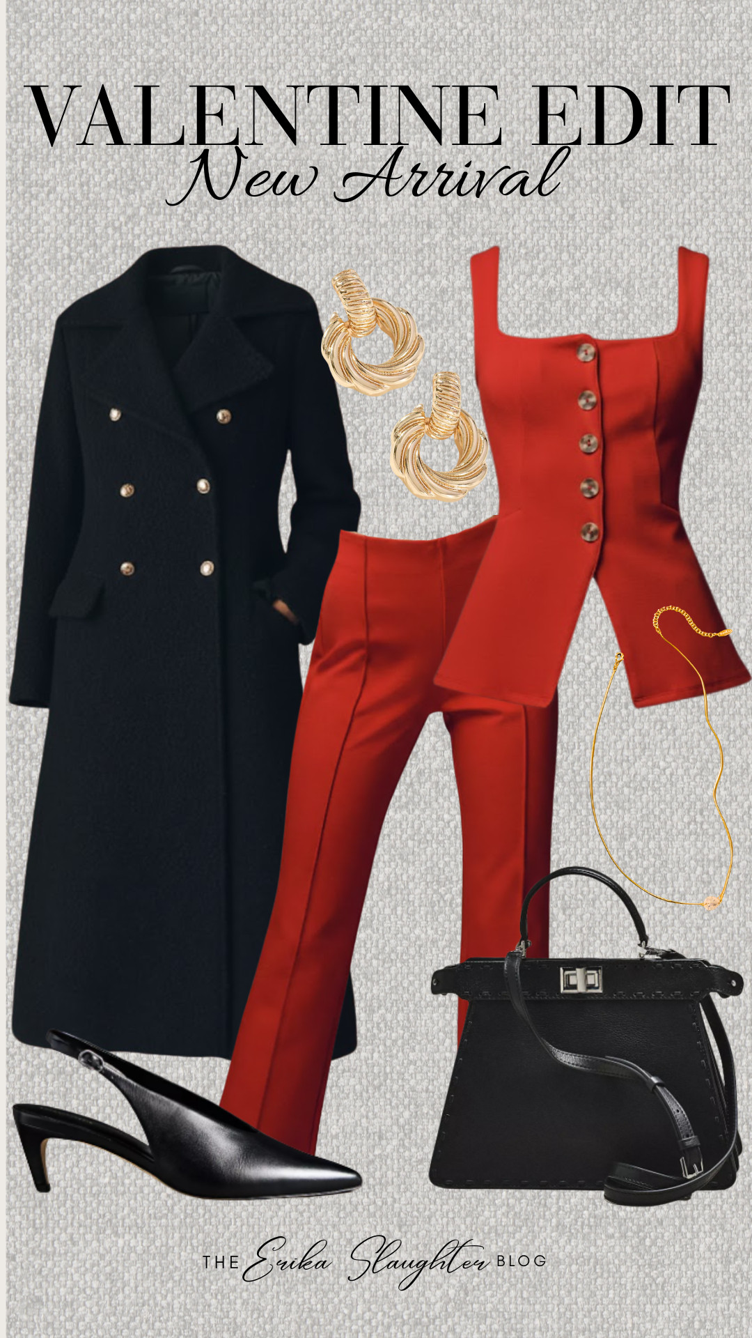 Red hot and ready for Valentine’s Day. This tailored set paired with a classic black overcoat is the ultimate power move for date night or Galentine’s dinner.

#LTKSeasonal #LTKStyletip #ValentineOutfit #RedSuit #DateNightInspo #WinterStyle 

 #LTKValentine #LTKootd #LTKBeauty
