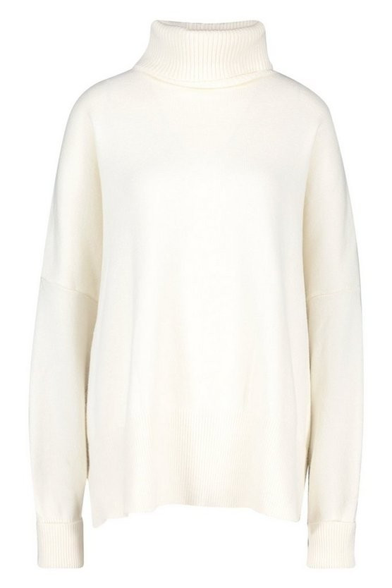 Oversized Turtle Neck Knitted Sweater | Boohoo.com (US & CA)