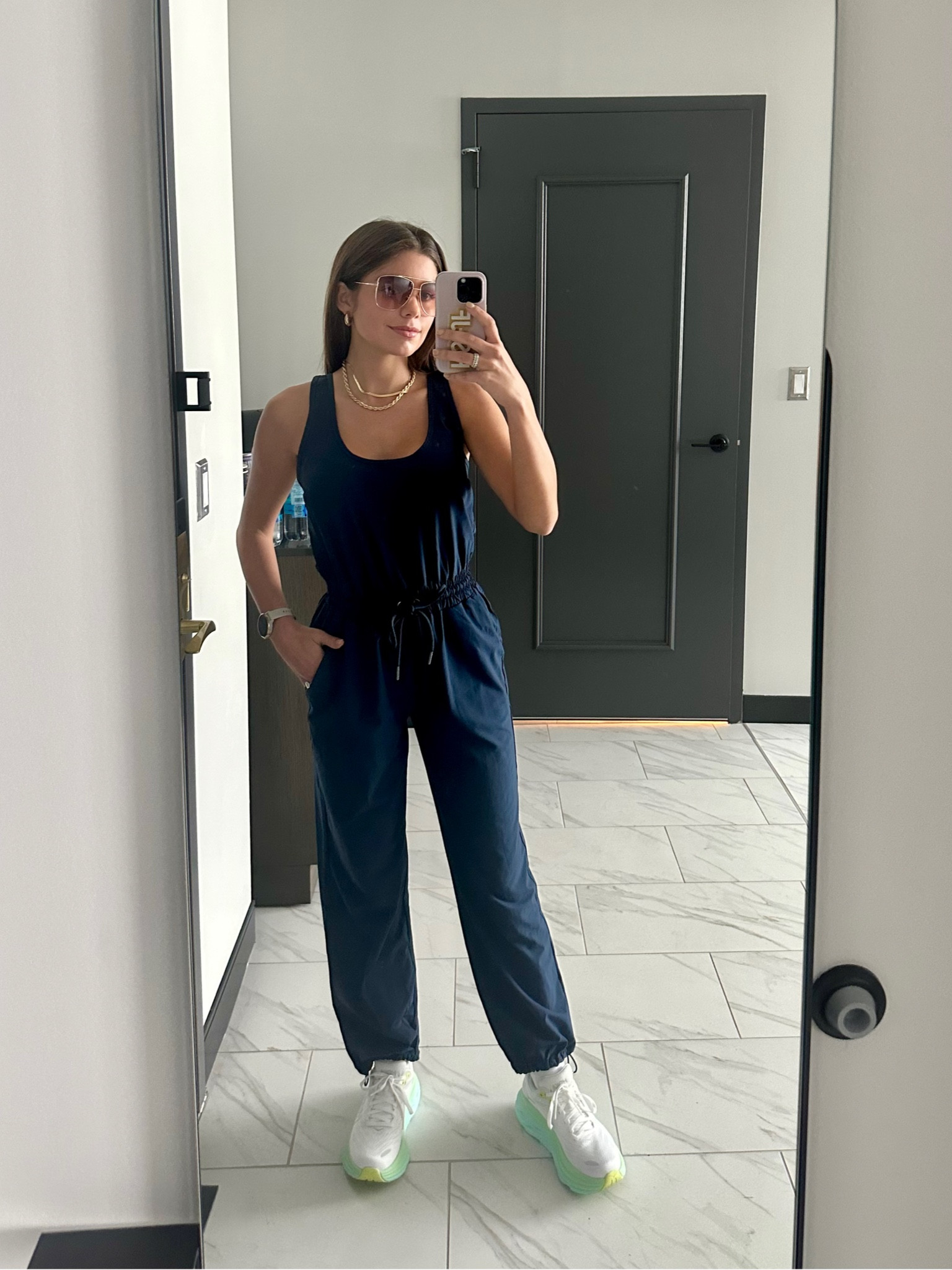 Casual outfit // travel outfit // jumpsuit // hokas 

#LTKSeasonal #LTKstyletip #LTKtravel