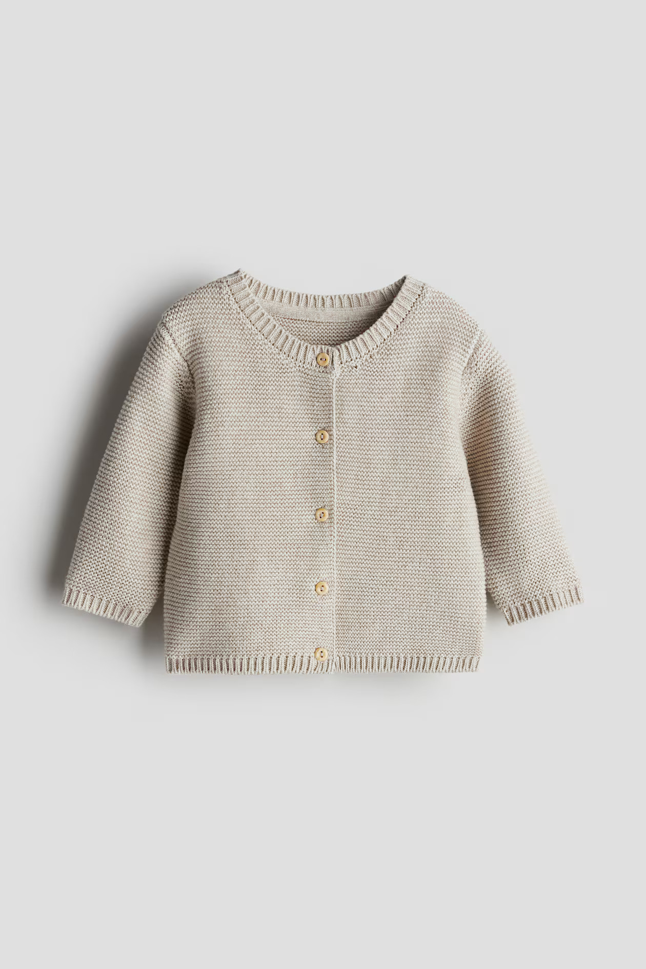 Knitted cardigan - Round neck - Long sleeve - Light beige - Kids | H&M GB | H&M (UK, MY, IN, SG, PH, TW, HK)