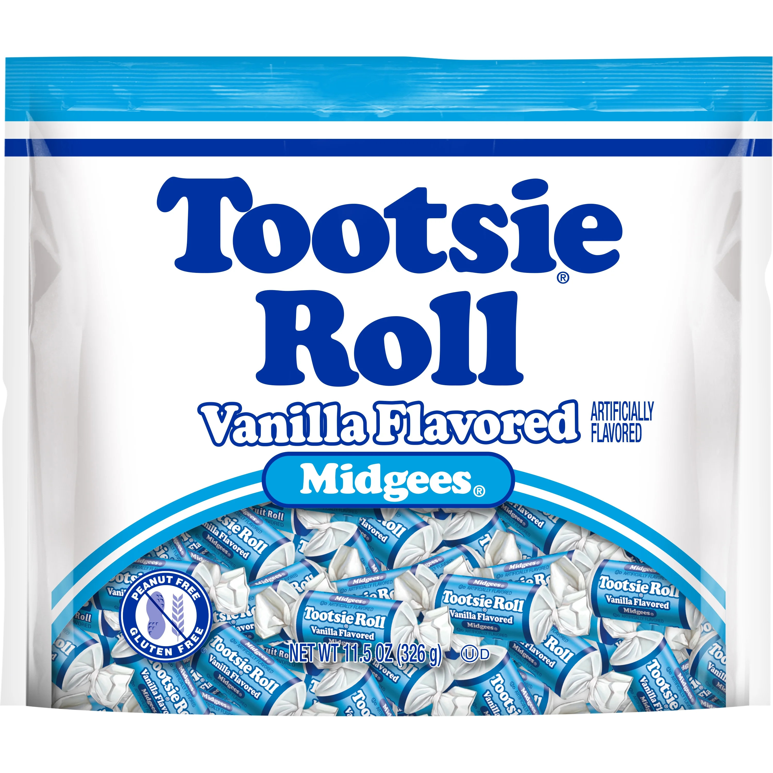Tootsie Roll, Vanilla Midgees, 11.5 oz. Peanut Free, Gluten Free. Contains Milk and Soy. | Walmart (US)