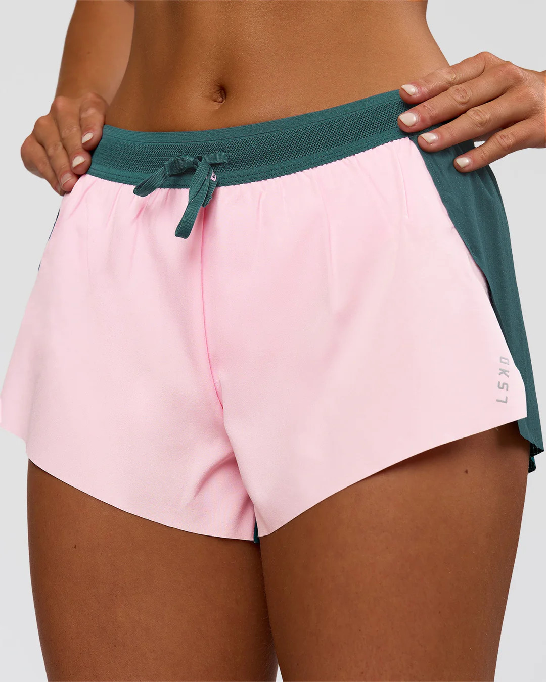 Accelerate 3" Mid-Rise Running Short - Transformative Teal-Marshmallow | LSKD | LSKD