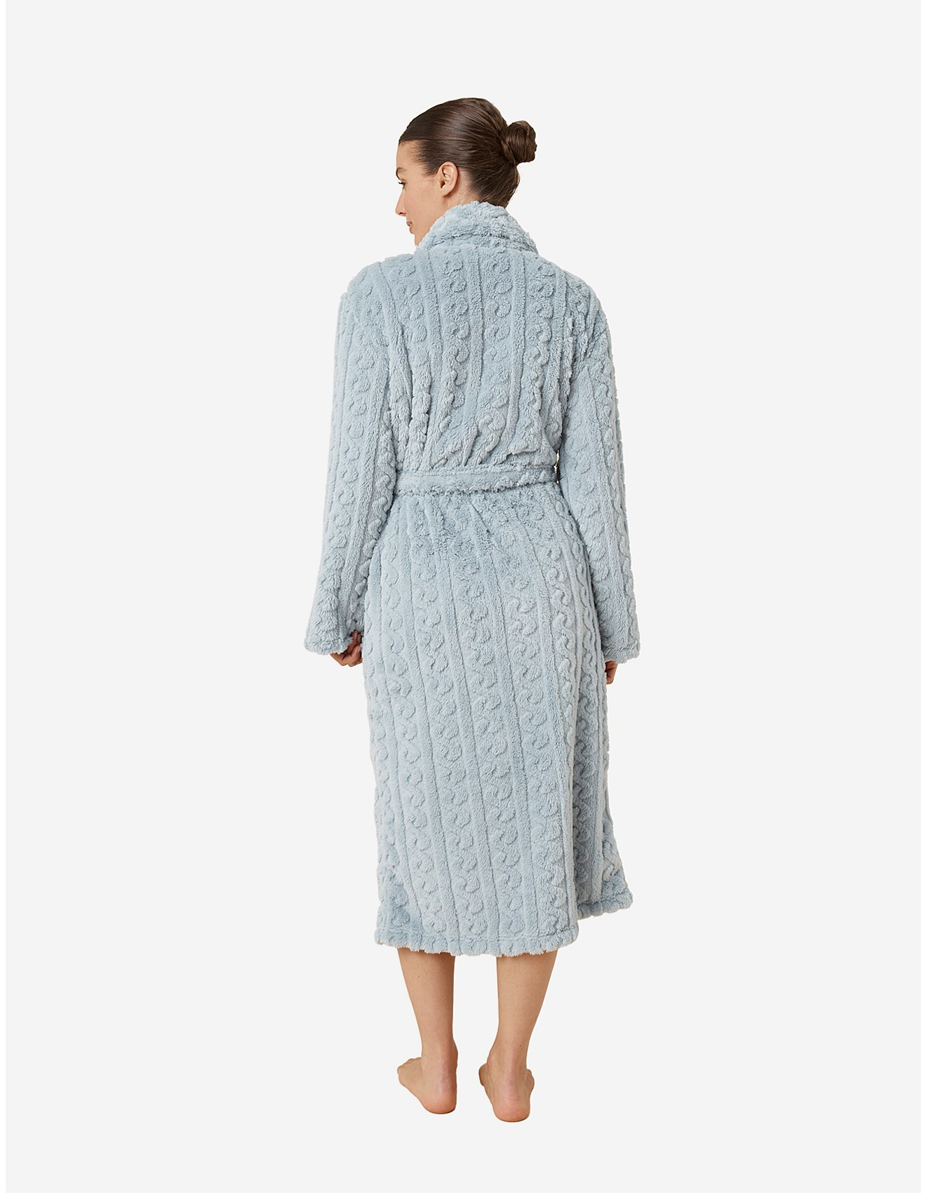 GABRIELLA PLUSH CABLE KNIT LONG ROBE | David Jones (Australia & New Zealand)
