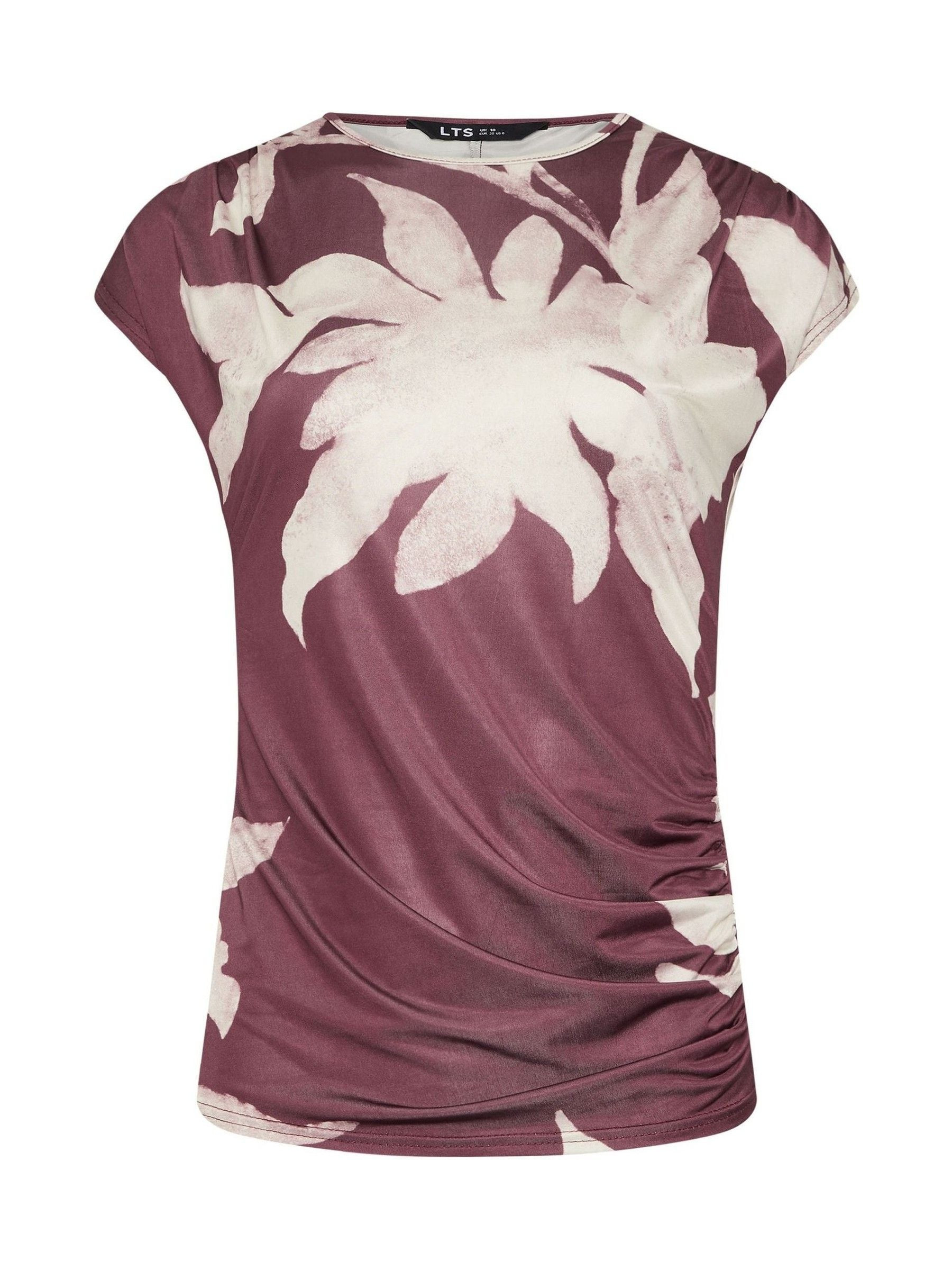 Long Tall Sally Long Tall Sally Red Floral Print Drape Top | Next US