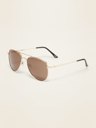 Gender-Neutral Wire-Frame Aviator Sunglasses for Adults | Old Navy (CA)