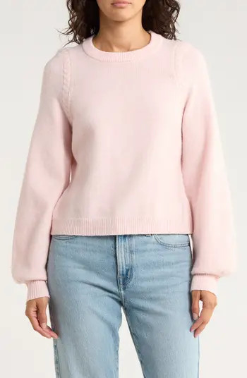 French Connection Braided Shoulder Crewneck Sweater | Nordstromrack | Nordstrom Rack