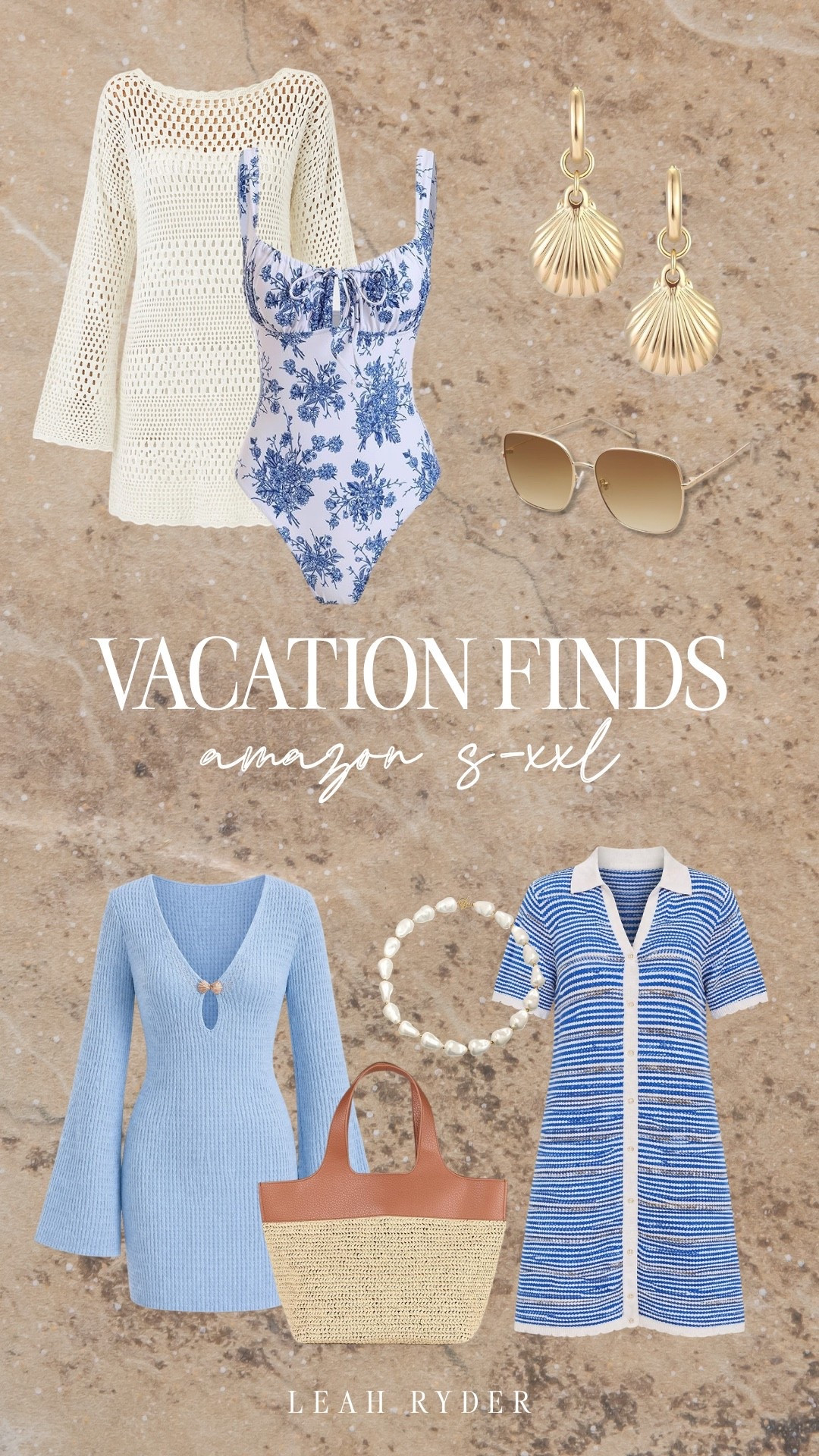 This is giving coastal vacation in the best way 🌊 I love the mix of breezy knits, easy coverups, and that blue floral one-piece—it’s so flattering and chic. Perfect for beach days, grabbing lunch, or walking around town. Everything feels lightweight, packable, and easy to mix and match!

#LTKSeasonal #LTKSwim #LTKPlusSize