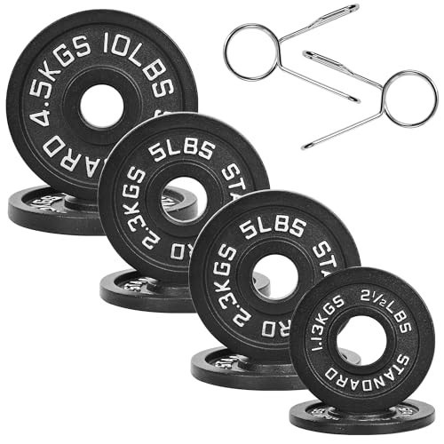 Fitvids 2 Inch Olympic Barbell Weight Plates Set, 45 LB(2.5-10 LB) Barbell Weight Set for Home Gym Strength Training, Deep Grip Edge | Amazon (US)