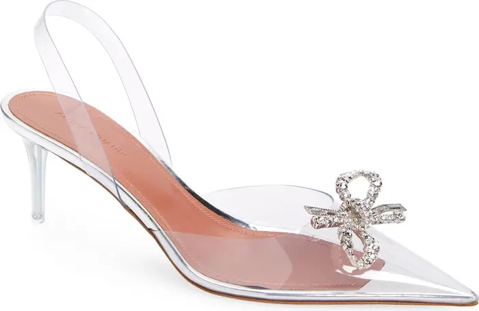 Amina Muaddi Rosie Glass Pointed Toe Slingback Pump | Nordstrom | Nordstrom