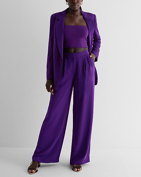 Stylist Super High Waisted Pleated Wide Leg Pant | Express