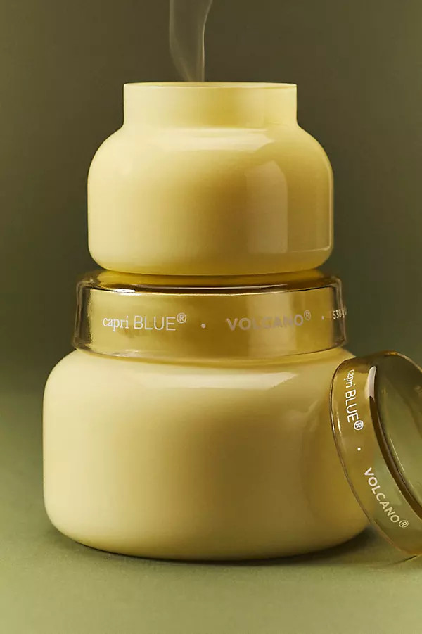 Capri Blue Volcano Spring Yellow Glass Jar Candle | Anthropologie (US)