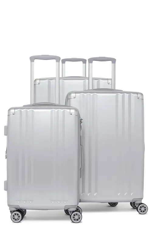 CALPAK Ambeur 3-Piece Metallic Luggage Set in Silver at Nordstrom | Nordstrom