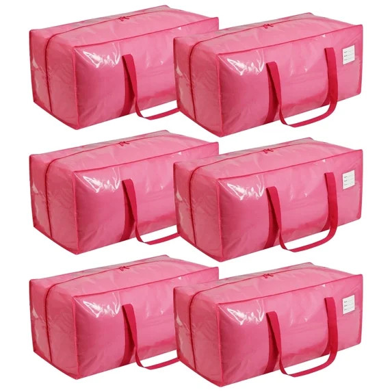 6 Pack Extra Heavy Duty Large Moving Bags with Comfortable Handle & Strong Zipper for Clothes, Mo... | Walmart (US)