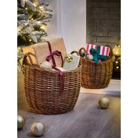 Festive Set Of 2 Wicker Baskets | Very (UK)
