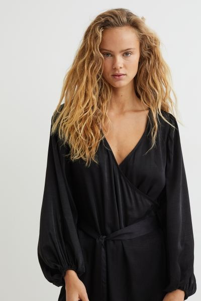 Satin Wrap-front Dress | H&M (US + CA)