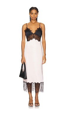 LPA Rosa Midi Dress in Pink & Black from Revolve.com | Revolve Clothing (Global)