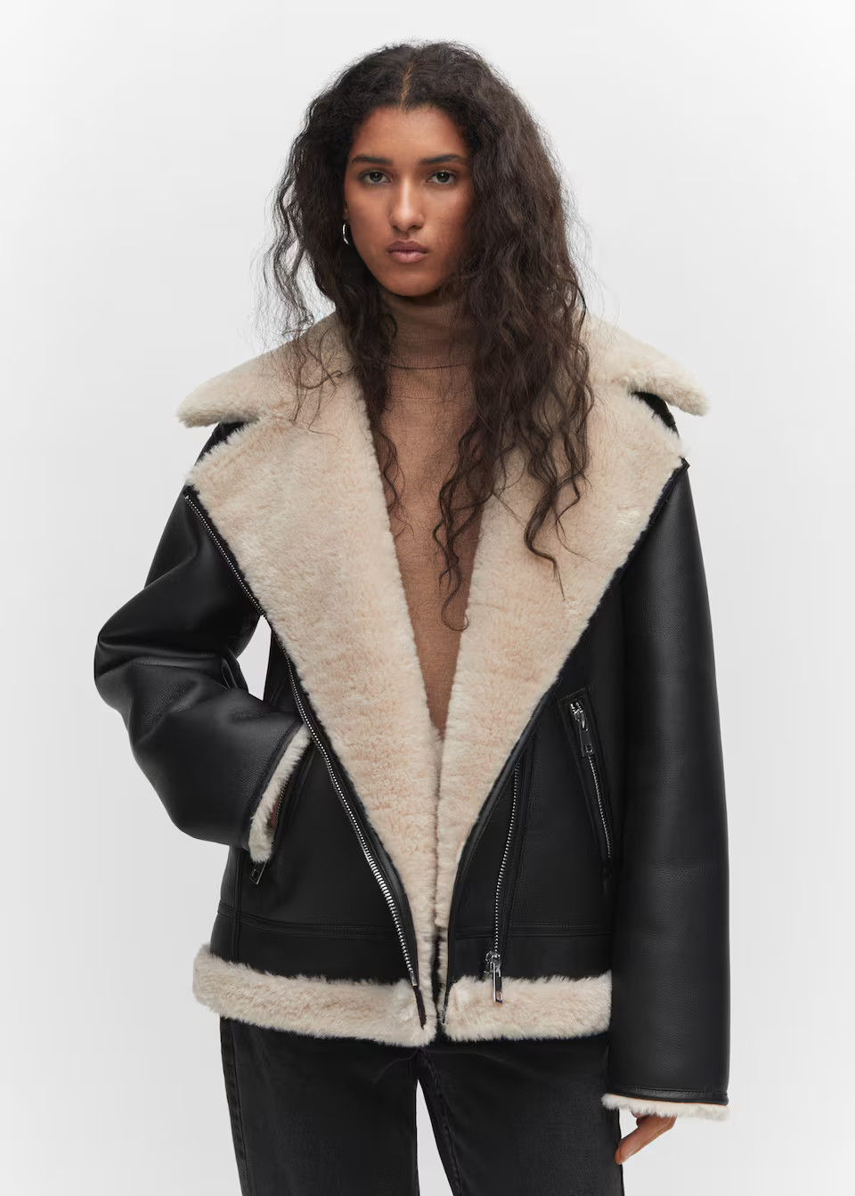 Faux shearling-lined jacket -  Women | Mango United Kingdom | MANGO (UK)