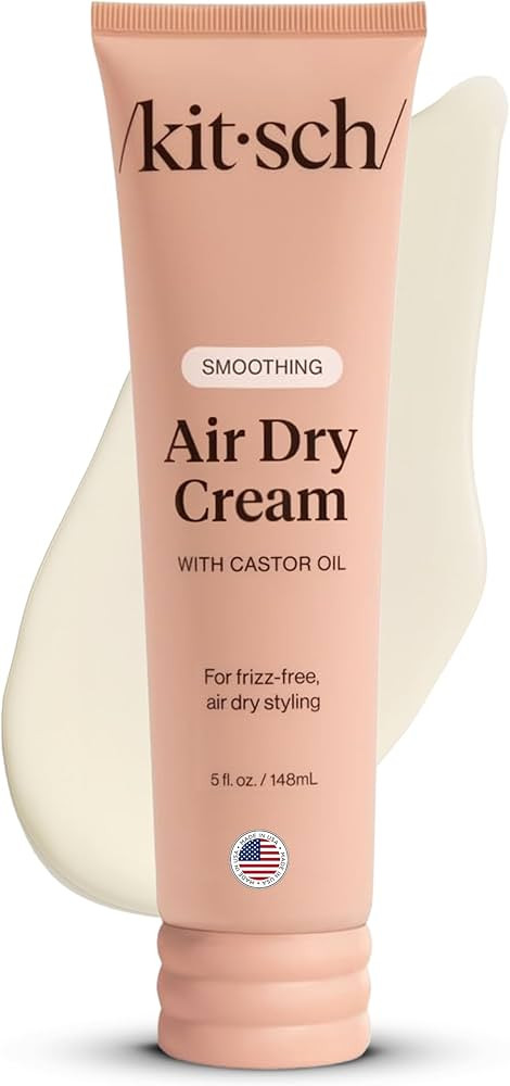 Kitsch Smoothing Air Dry Cream for Hair - Frizz Control with Oils | Weightless Styling | 24-Hour Smooth Finish | Enhances Natural Texture | Castor & Coconut Oil | 5 oz | Amazon (US)