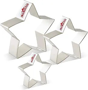 LILIAO Star Cookie Cutters - 3 Various Size - Large: 3.6 inches, Medium: 2.8 inches and Small: 2 ... | Amazon (US)