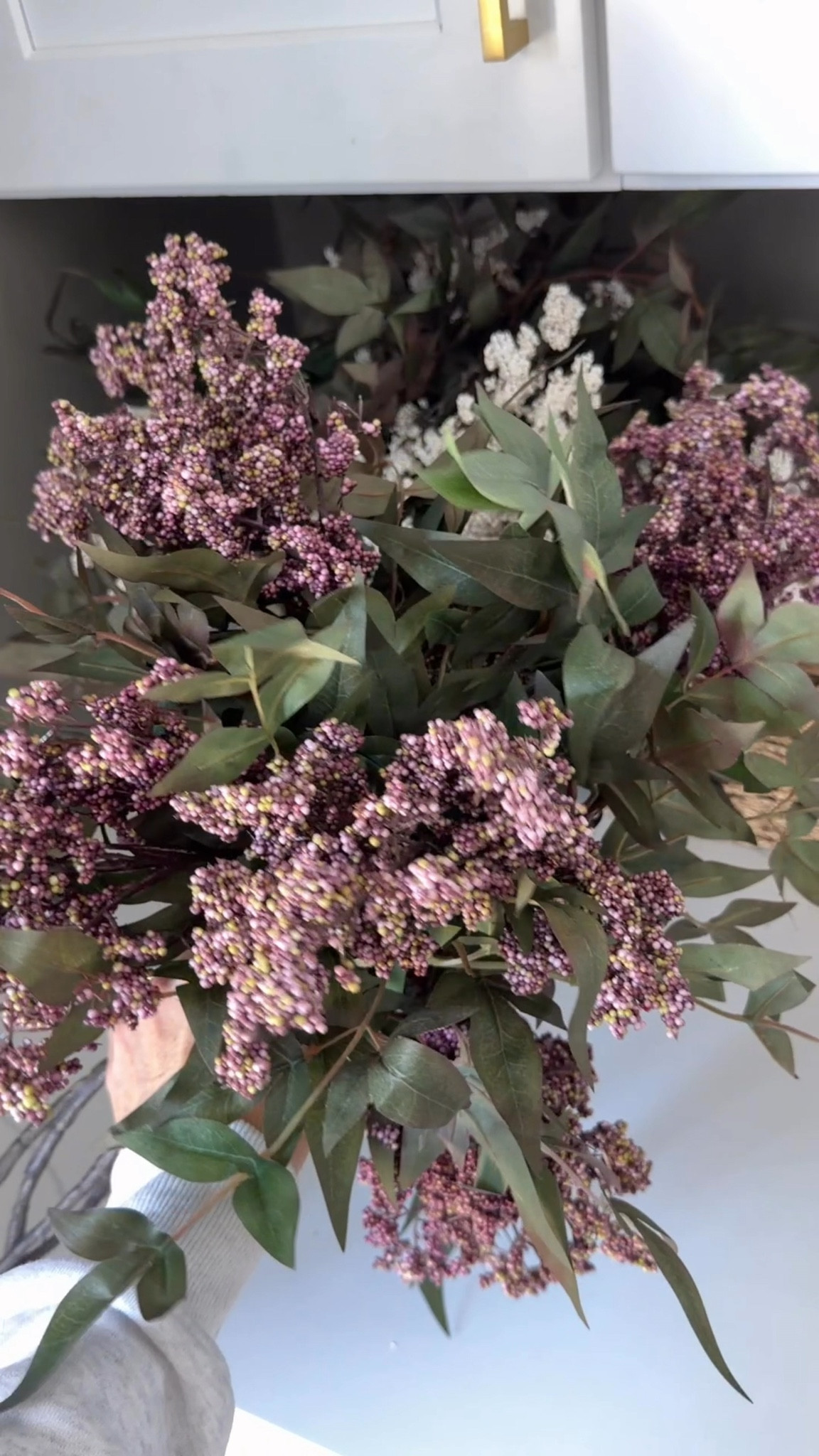 I have these berry stems in so many colors because they are so realistic!! each pack comes with three stems, and I have three stems in each of these vases!! 

#LTKSeasonal #LTKHome #LTKSaleAlert