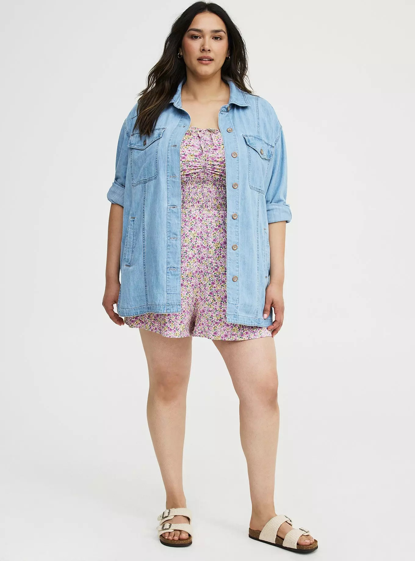 Boyfriend Chambray Shacket | Torrid (US & Canada)