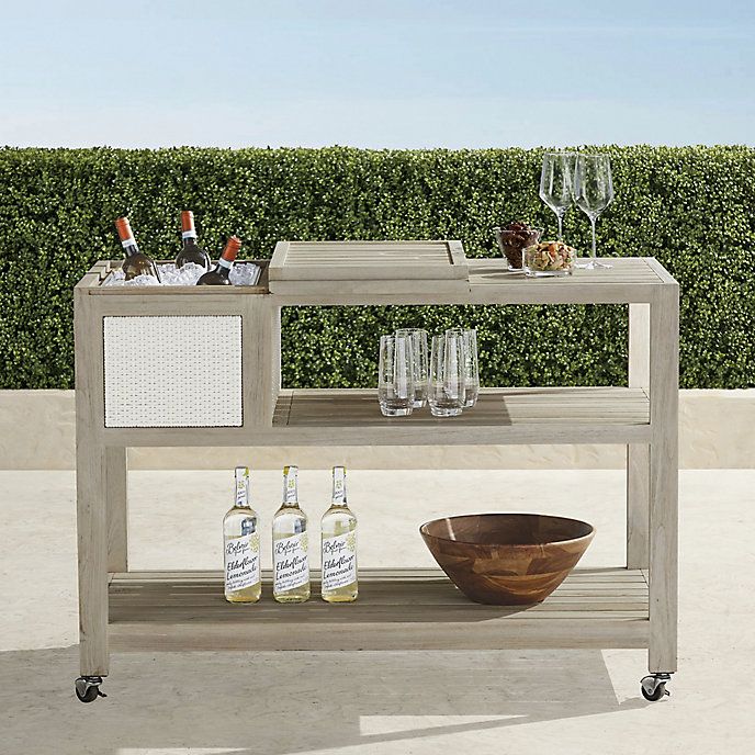 Isola Console with Beverage Tub in Weathered | Frontgate | Frontgate