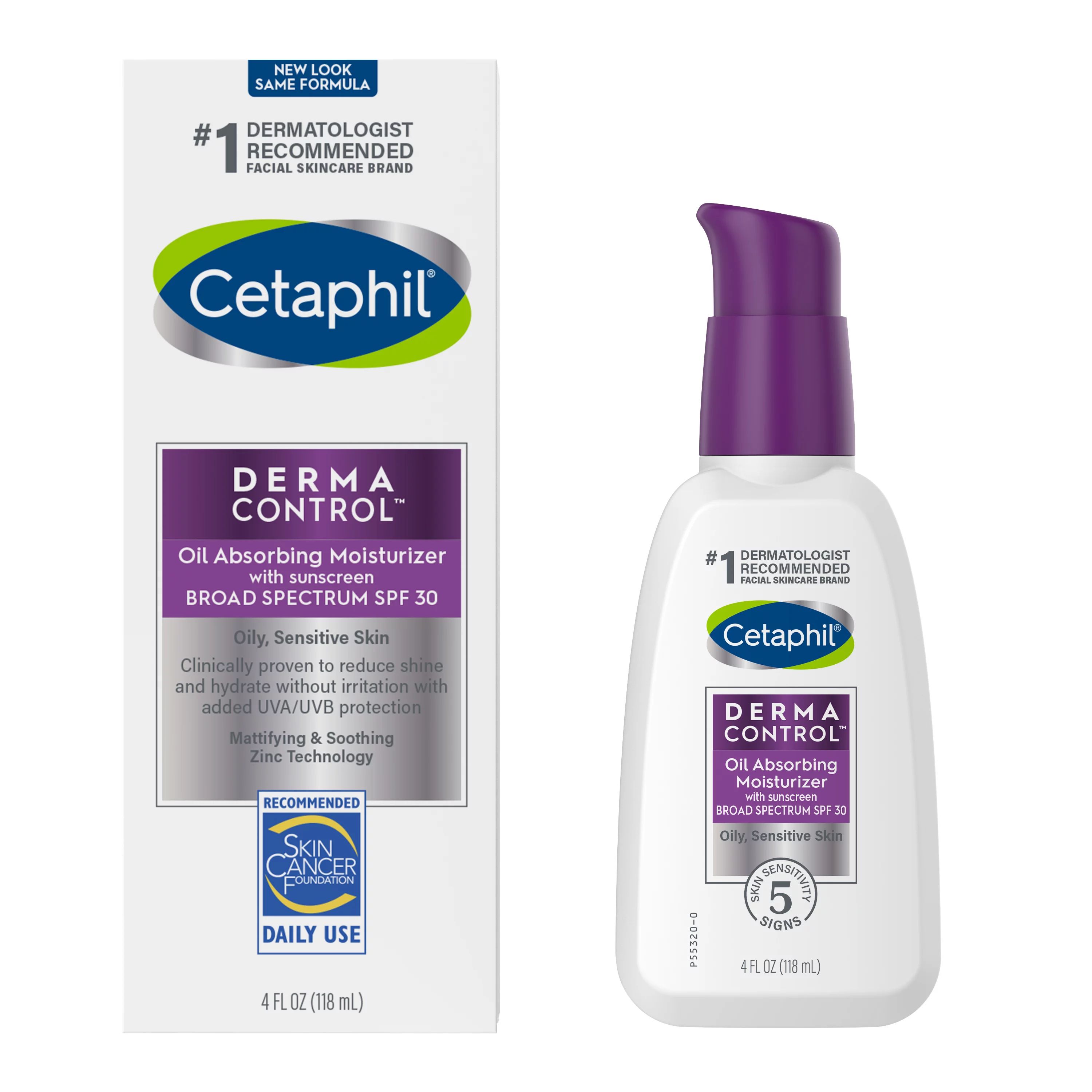 Cetaphil Pro Dermacontrol Oil Absorbing Moisturizer SPF 30, 4oz | Walmart (US)