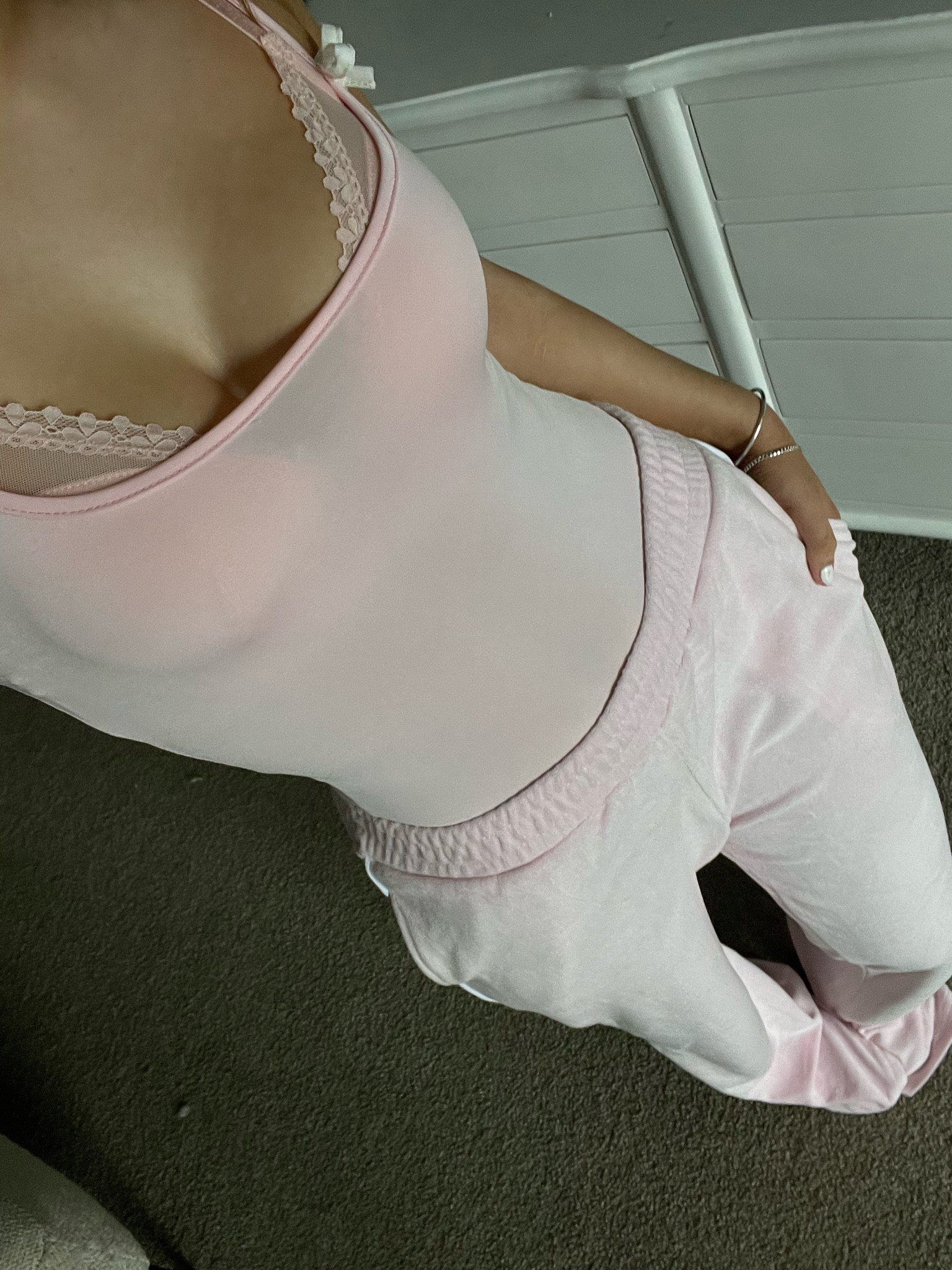 cutesy pink loungewear set 🎀🫶🏽🤍 I wear a size small in both 😚☁️✨