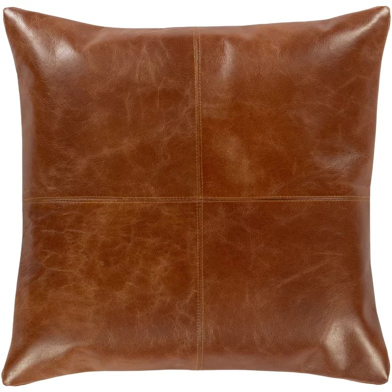 Barrington Square Leather Pillow Cover & Insert | Wayfair North America