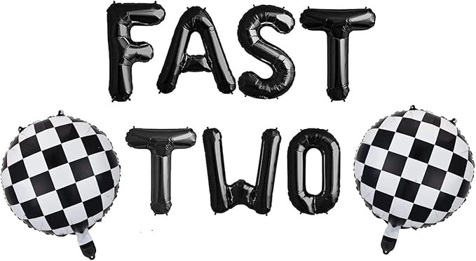 Two Fast Foil Balloons Race Car Balloon Party Supplies for Transportation Themed Second Birthday ... | Amazon (US)