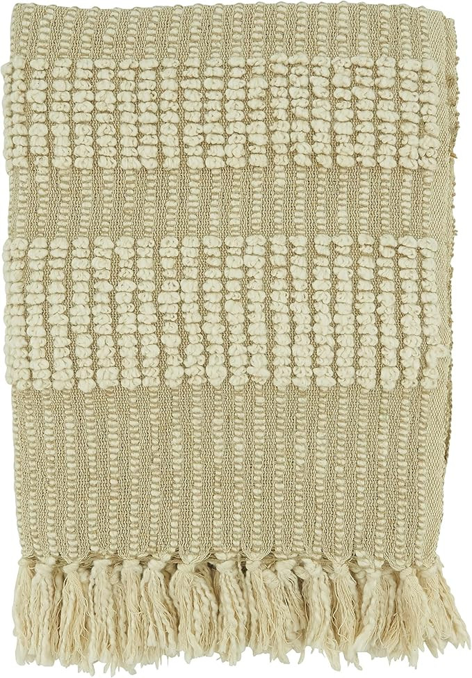 SARO LIFESTYLE Woven Stripe Throw Blanket | Amazon (US)