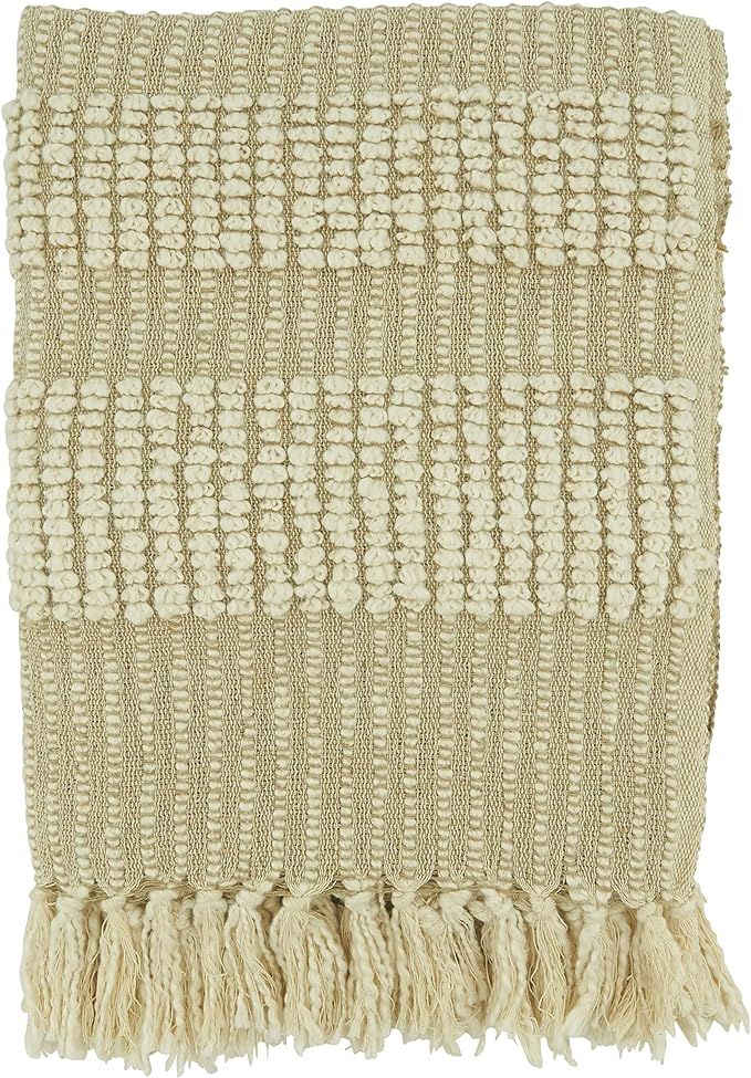 SARO LIFESTYLE Woven Stripe Throw Blanket | Amazon (US)