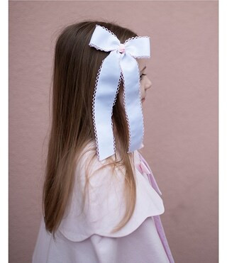 x The Broke Brooke Girls Contrast Trim Moonstitch Hair Bow | Dillard's