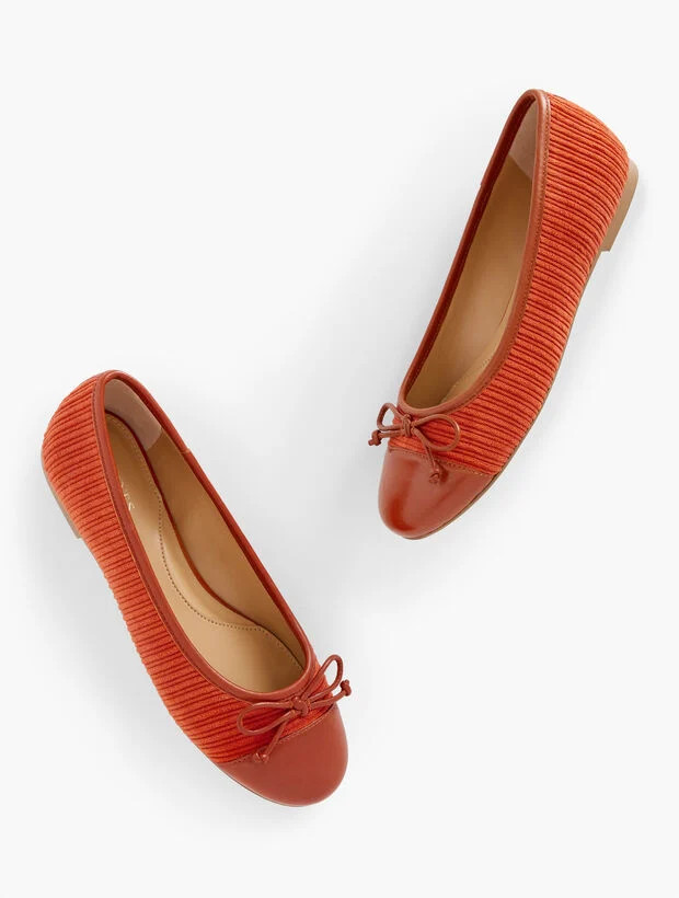 Blair Cap Toe Ballet Flats - Corduroy | Talbots