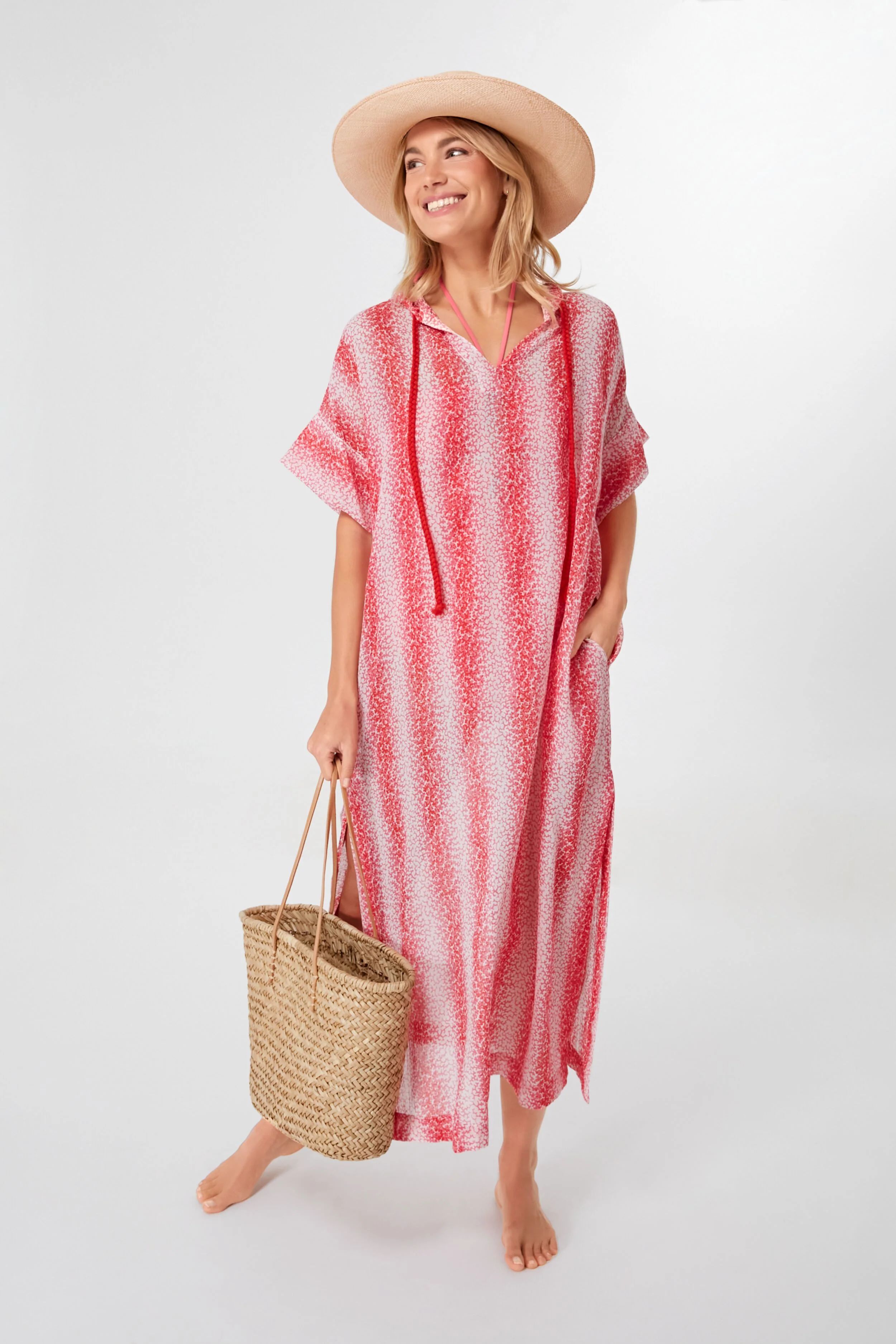 Speckled Pink Coral Easy Hooded Coverup | Tuckernuck (US)
