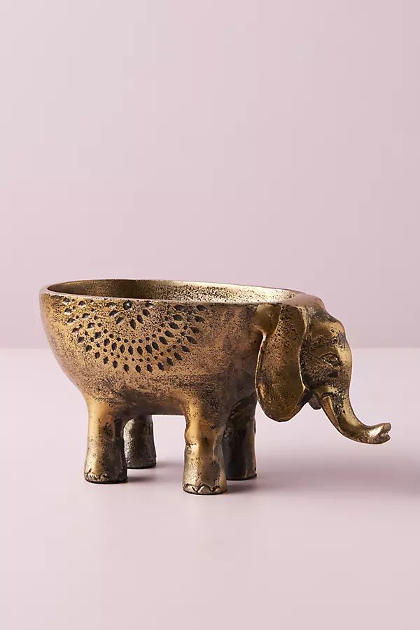 Ezzie Elephant Planter By Anthropologie in Gold | Anthropologie (US)