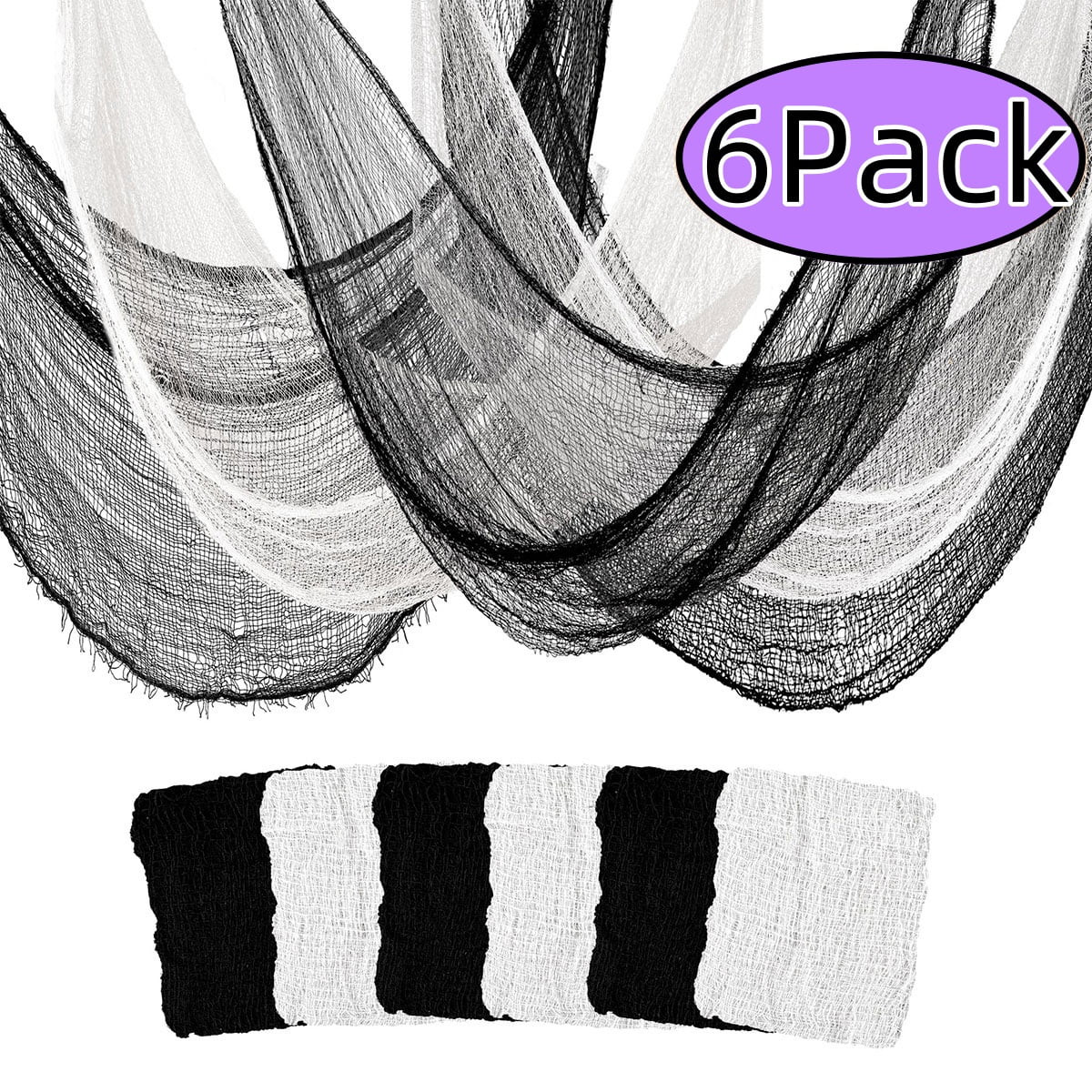 Halloween Creepy Cloth Black&White Scary Spooky Gauze Fabric Cloth for Halloween Party Indoor Out... | Walmart (US)